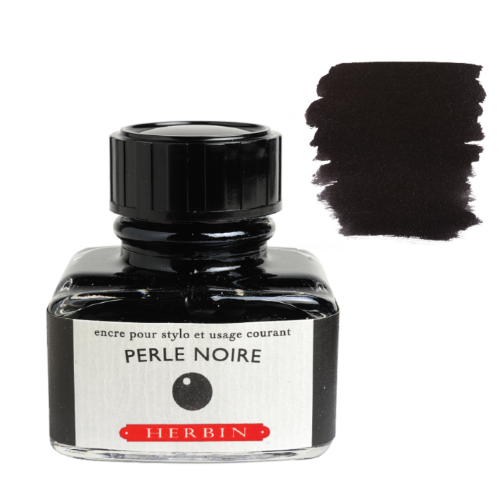 Herbin Fountain Pen Ink 30ml Bottle -Perle Noir (Black Pearl)
