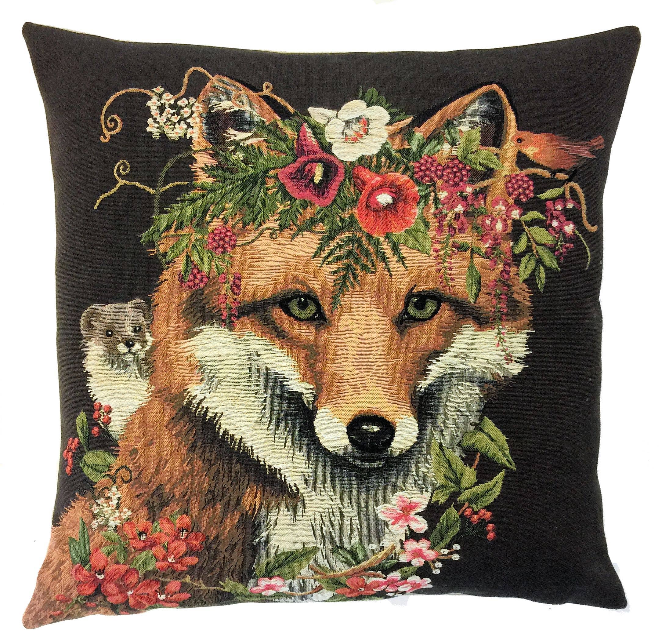 Fox with Hamster Pillow - Black