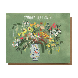 Congratulations! Green Floral