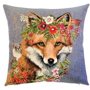 Fox with Hamster Pillow - Grey