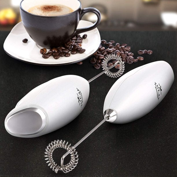 Milk Frother with Stand - White
